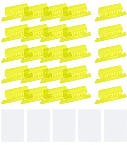 QUARKZMAN Étiquettes d'onglets de dossiers suspendus, Onglets de dossiers de 2 pouces et Inserts en plastique Étiquettes de dossiers clairs pour dossiers suspendus, Jaune, 50 pièces