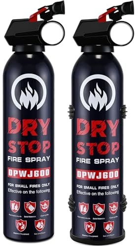2PCS Fire Extinguisher for Home - Dry Stop Fire Extinguisher Spray, 600g Dry Chemical Fire Extinguisher for Kitchen, Car & Home | Portable, Fights Grease, Electrical & Vehicle Fires