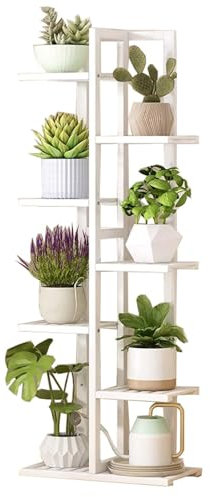SRHIMEOS Soporte Plantas De Madera De 7 Niveles, Estantería Interior para Flores, Escalera para Plantas, Estante De Flores para Balcón, Esquina De La Casa, Sala De Estar, Jardín