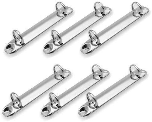 6 meccanismi di rilegatura a 2 anelli, clip in metallo a forma di O, lunghezza 123 mm, apertura 25 mm, meccanismo raccoglitore ad anelli, clip in metallo, per agenda, mini album, quaderni