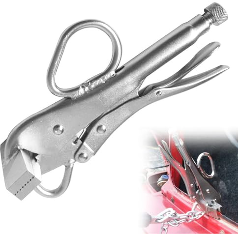 Pinza di Bloccaggio con Bocca Piatta, Pinza Bloccaggio Lamiera Auto Regolabile con Ganascia per l'industria Automobilistica Morsetto Resistente per Fissaggio Formatura e Saldatura