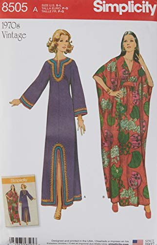 Simplicity US8505A Patron de Couture Vintage Caftans pour Femme, Papier, Blanc, 22 x 15 x 1 cm
