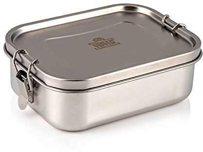 Indian-Tiffin Stainless Steel Large Single Layer Rectangular Lunchbox (Medium)