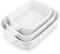 MALACASA, Serie Bake. Bake, 3 teilig Auflaufformen für den Ofen, Porzellan Backformen Set Durable Casserole Dish Set Lasagne Pan tief, Keramik Backformen Sets mit Griffen, Weiß (26cm/31cm/36cm)