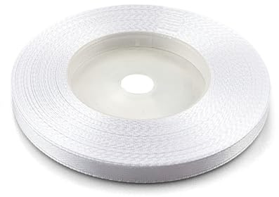 Netuno 1 rollo cinta raso blanco 6 mm x 32 m cinta tela decorativa regalo manualidades boda cumpleaños bautizo envoltorios scrapbooking tarjetas navidad proyectos DIY