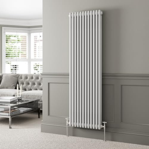 DuraTherm® 1800 x 560mm White Traditional Vertical Designer Radiator Triple Column Colosseum Cast Iron Style Central Heating Panel Radiators Rad