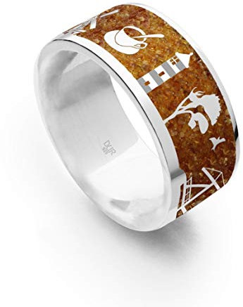 DUR Damen BernsteinringOstfriesland aus 925er Silber Größe 56 (17.8) R5299.56, 56 (17.8)
