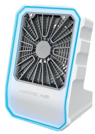 Arctic Air Outdoor Evaporative Cooler, Portable & Ultra-Quiet Air Cooler with 4 Fan Speeds, USB Rechargeable, 6-Hour Battery Life, Great for the Beach, Pool, Deck, Garden & More,White