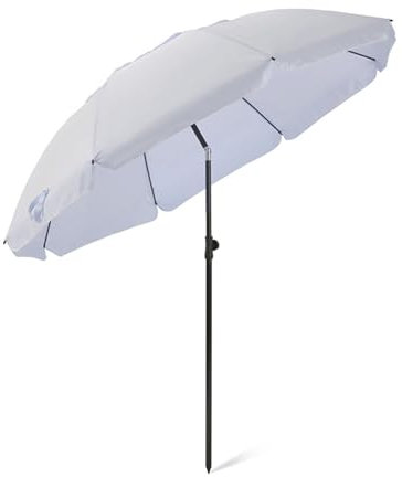 SA Products 2m Garden Parasol Umbrella - Outdoor Parasol with UV Protection, Tilting & Adjustable Height – Patio, Table, Deck, Pool Sun Shade – Lightweight, Portable Garden Umbrella -Grey