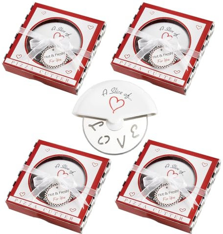 Sunch Craft 30 Pcs Mini Stainless Steel Pizza Cutter for Bridal Wedding Favor Baby Showers Souvenirs Guest Return Gift Individual Package (red)