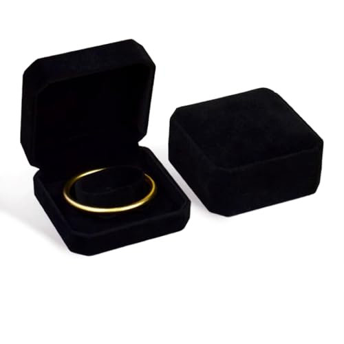 Velvet Bangle Box for Jewelry, Watches, and Bracelets - Black Gift Box for Men and Women - Storage Holder for Presents