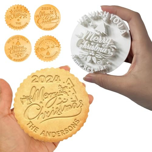 Keksstempel Personalisiert Ausstechformen Weihnachten Spekulatius Ausstecher mit Ihrem Familien -Nachnamen Handgefertigte Backgeschenke