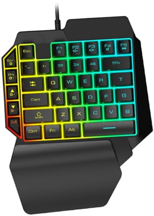 jojofuny 1pièce Clavier Mécanique Main Clavier De Ergonomique avec Rétroéclairage pour Pc Et Utilisation à Design Compact Et Parfait pour Jeux Divertissement