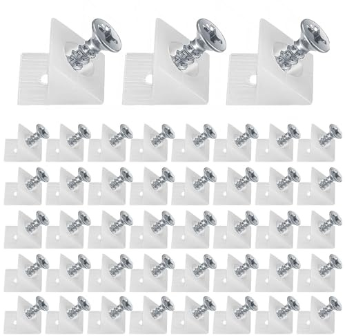200 Pezzi Cunei di Fissaggio Stabilizzatori con Viti, Backplane Connettore Supporto Angolare Cunei Mobili Cassetto Casa Riparazione con Cunei riparazione per Cassetti Allentati (200) (200, Bianco)