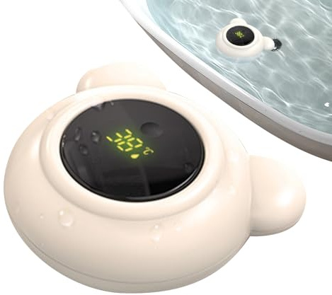 kaiop Thermomètre De Bain pour Bébé,Thermomètres Bébé Eau Précis pour Nouveau-Nés, avec Écran LED, ABS Jouets De Bain Étanches Ludiques,Sûr Et Confortable,pour b-aignoire