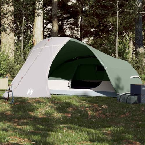 Runheo Tienda de campaña de cúpula para 4 personas, color verde, impermeable, con toldo extraíble, conexión E, poliéster ligero, revestimiento de poliuretano, 278 x 215 x 126 cm, interior