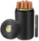 Scotte Zigarren-Humidor-Etui, Leder, Zedernholz, tragbar für 12–16 Zigarren (schwarz)