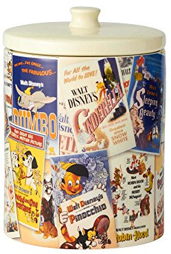 Enesco 6001023 Disney Ceramics Classic Film Posters Cookie Jar Canister, 9.25 Inch, Multicolor