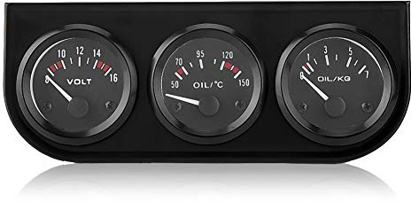 Trippelmätningskit, 3-i-1 trippelmätningskit voltmeter vattentemp oljetrycksmätare varvräknare