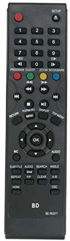 VINABTY SE-R0377 Télécommande de Remplacement Compatible avec Toshiba Blu-Ray Disc Player BDX2100KB BDX3100KB BDX3200KB