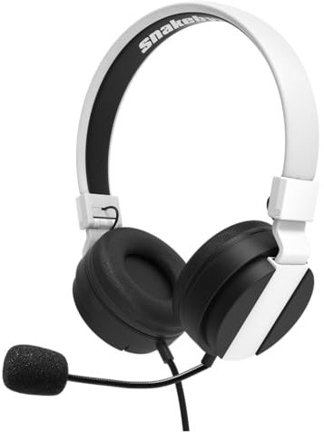 Snakebyte PS5 Headset 5 - schwarz/weiß - Playstation 5 Stereo Gaming Kopfhörer, 40mm-Audiotreiber, abnehmbaren Mikrofon, gepolsterte Kopfhörer, 3,5mm Klinke, kompatibel mit PS4, Xbox, Laptop
