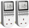 URBZUE Digital Timer Plug Socket, Programmable Switch Timer with 10 ON-Off Programs and Random Mode for Indoor Lights and Home Appliances (230V, 13A, 2900W, 2PACK)