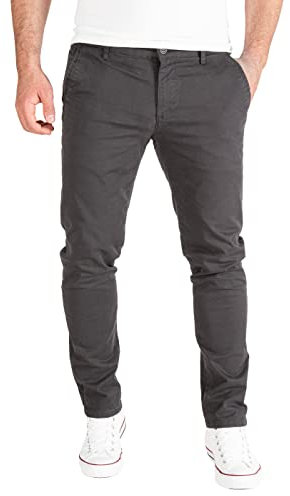PITTMAN Derrick - Chino Hosen Für Männer - Slim Fit Stoffhose Herren - Chinohosen - Stretch Hose, Grau (Licorice191102), W36/L32