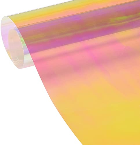 Blueshyhall Kameleont fönsterfilm röd regnbågseffekt folie skimrande regnbåge vinylfolie fönster vinylfolie färgglad spegelfolie fönster för hem glas dekoration (75 x 300 cm)
