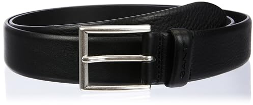 GANT Unisex klassiskt läderbälte, svart, standard, svart, En Storlek
