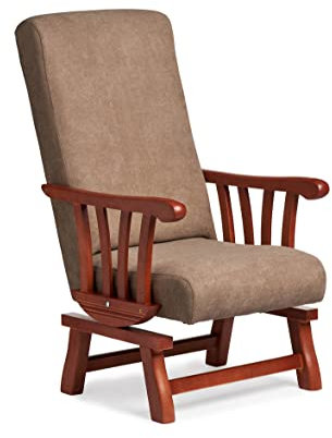 Abuelo a Gusto- Mecedora clásica con Brazos de Madera de Haya, con Respaldo Recto. Ideal para Abuelita/Persona Mayor. Tamaño: 112x56x84 cm. (Cerezo, Tostado)