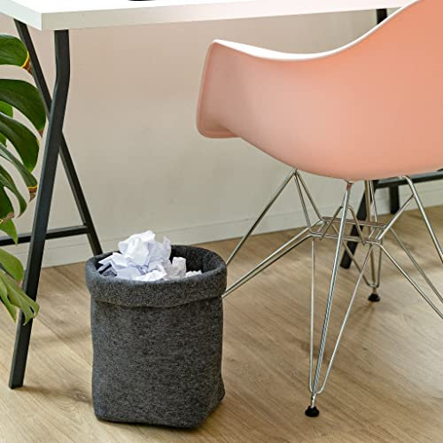 easy and green Papierkorb Büro made in Germany 15 Liter - Papiermülleimer aus upcycling rPET Filz - Papierkorb Kinderzimmer, Büro, Schlafzimmer - Papierkorb Groß (Anthrazit)