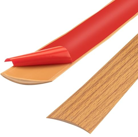 400 cm PVC-tröskellist golvövergångsremsor, laminerade golvbeläggningsremsor, självhäftande golvdörr skiljeremsa (5 cm, 400 cm- gul träådra)