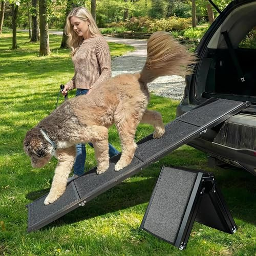 BestVida Rampa per Animali Domestici (180 x 50 cm), Rampa per Cani per Auto, SUV e Camion, 180 cm di Lunghezza e 50 cm di Larghezza, Rampa Pieghevole e Portatile per Animali Domestici con Superficie