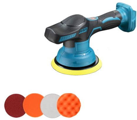 Cordless Car Buffer Polisher, 6 Inch Mini Buffer Polisher Kit with 12 pcs Attachments,8 Variable Speed car Polishers for Car Boat Detailing, Polishing,Scratch Removing (Battery Not Included)