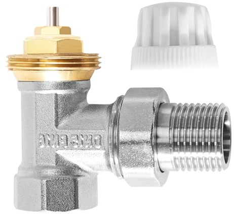 Vanne thermostatique G1/2 en laiton avec raccord de retour 1/2, vanne de radiateur, vanne de chauffage, vanne de passage pour radiateur