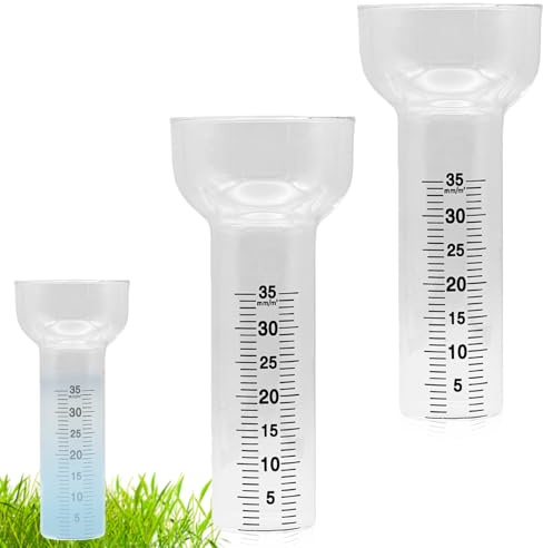 BAIFULAI 2 pluviometro antigelo, vetro di ricambio per misurazioni da 1 a 35 mm, pluviometro in vetro, Rain Gauge, a forma di imbuto per la visualizzazione dell'acqua da giardino all'aperto per la