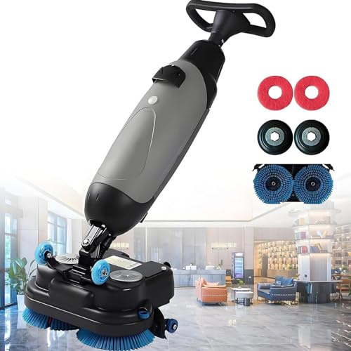 DPQYJPP Lavasciuga Pavimenti Professionale compatta con Serbatoi Separati 5,5 L e 8,5 L, spazzole Pulizia motorizzate 45 cm (18 Pollici), Senza Fili e alimentata Una Batteria 36 V. Grey