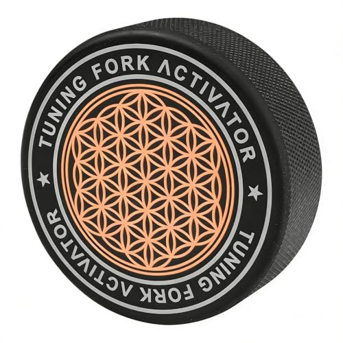 Tuning Fork Activator Puck, Universal Rubber Tuning Forks Resonator Accessories Creates Sustained Tone, Minimal Noise Striker Block for Healing Music Practitioners Meditation Enthusiasts
