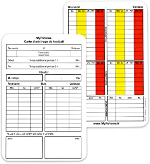 MyReferee Carte d‘Arbitrage de Football 100 pièces