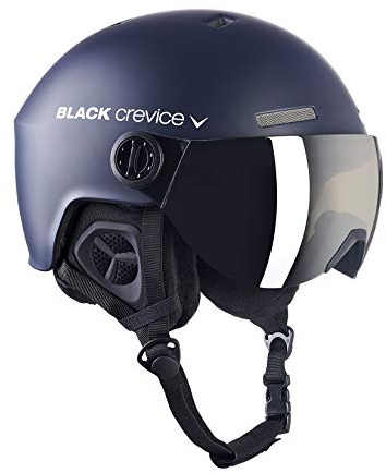 Black Crevice Skihelm Arlberg mit 2 Visier, Navy/White, S/M