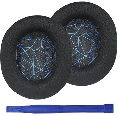 Adhiper Arctis 7 Coussinets de Rechange pour SteelSeries Arctis 1/3/5, Arctis 7/7+/7P/7P+/7X/7X+/9/9X/Pro/Prime Casques, Oreillettes avec Tissu Mesh Respirant et Mousse d'Isolation Phonique (Bleu)