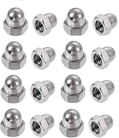 TERF® M12 Dome Cap Nuts M12 (12mm) Steel Dome Cap Hex Nut Head Acorn Nuts Cover - Pack of 10