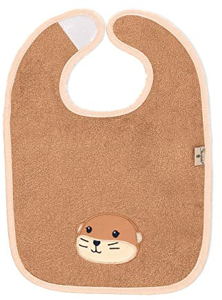 Sterntaler Baby Unisex Baby Lätzchen GOTS Klettlätzchen Otti uni - Babylätzchen, Baby Erstausstattung, Sabberlätzchen waschbar - Bio - braun