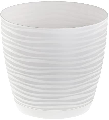 Sahara Indoor Plant Pots – Modern Round Plastic Flower Pots with Drainage Hole & Saucer – 7 Sizes, 8 Colours for Succulents, Herbs, Flowers & Houseplants (27 cm)