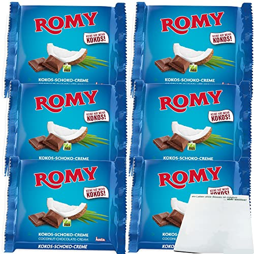 Romy Milchschokolade mit Kokoscreme Füllung 6er Pack (6x200gTafel) + usy Block