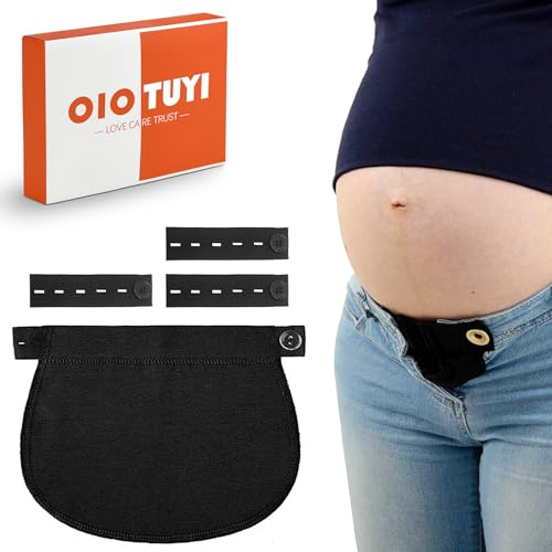 OioTuyi 4 stycken byxförlängning set – byxförlängning med knappförlängning, perfekt för viktfluktuationer och tidig graviditet