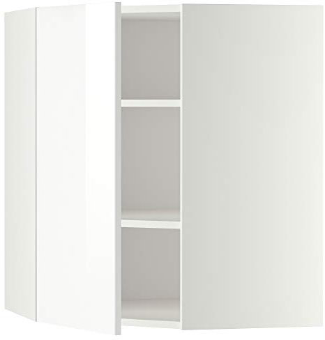 METOD Eckhängeschrank mit Einlegeböden, 68x80 cm, Weiß/Ringhult Weiß