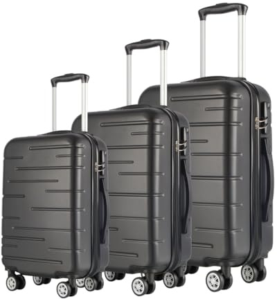 3 x Maletas de Viaje Juego o Set 3 piezas Rígidas Oferta, 1x Maleta de Cabina, 1x Mediana y 1x Grande. 4 Ruedas Dobles. Candado numérico. Equipaje, trolley. Material ABS. Resistentes. Asa telescópica.