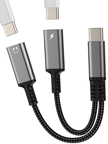 Adattatore USB C Doppio(2in1)Tipo C Cuffie Jack AUX Audio E Type C Ricarica Cavo Per Apple Adapter IPhone Auricolari Caricatore Splitter Accessori Compatibile Per Samsung Headphone SDoppiatore tp-2tp