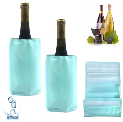 Manicotto refrigerante per vino ghiacciato, refrigeratore per vino, refrigeratore per bottiglie di vino, per champagne rosso bianco o frizzante. Supporto di raffreddamento in gel freestanding Carrier